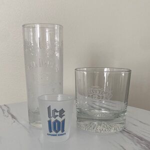 Chivas Regal, Ice 101, Jack Daniel’s Glasses